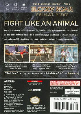 Bloody Roar - Primal Fury box cover back